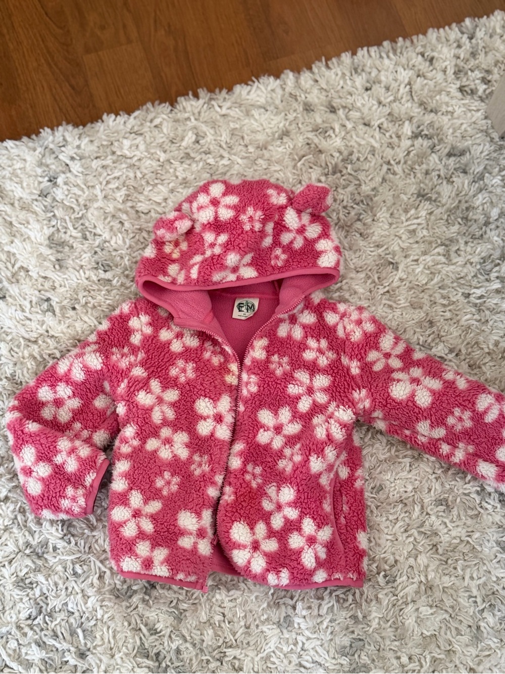 Bass Pro Shops Pink Floral Sherpa Hooded Jacket